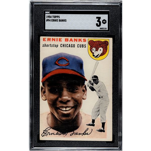 1954 Topps #94 Ernie Banks RC (SGC 3)