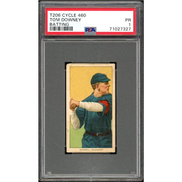 1909-11 T206 - Tom Downey (PSA 1) Rare Back