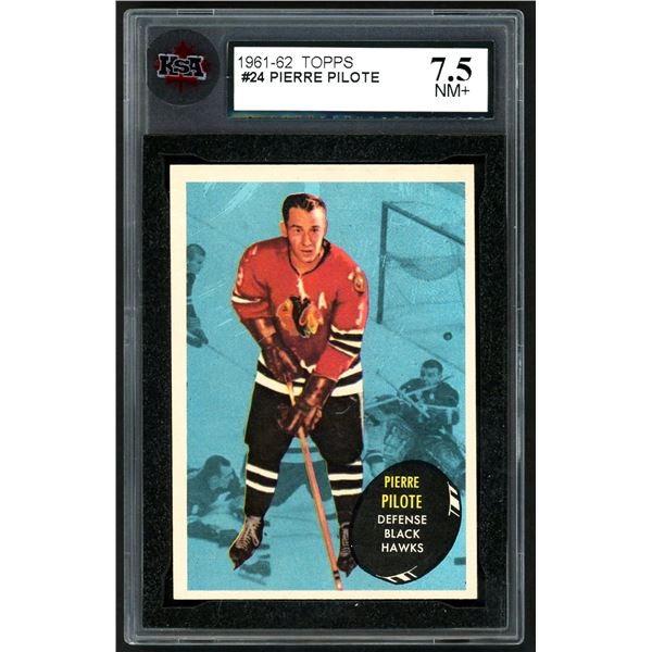 1961-62 Topps #24 Pierre Pilote (KSA 7.5)