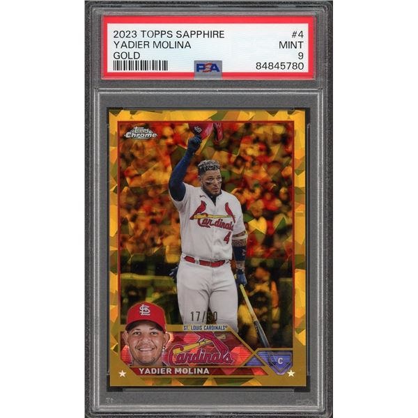 2023 Topps Sapphire Yadier Molina GOLD #17/50 - PSA 9 - POP 2!
