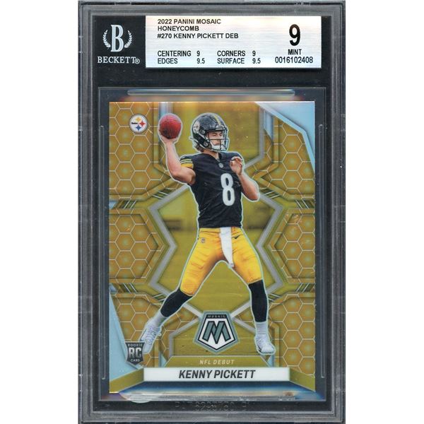 2022 Panini Mosaic Kenny Pickett Honeycomb RC - BGS 9