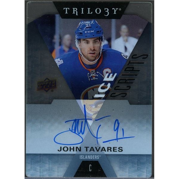 2016 Upper Deck Trilogy Ice Scripts autograph plexiglass John Tavares - NM