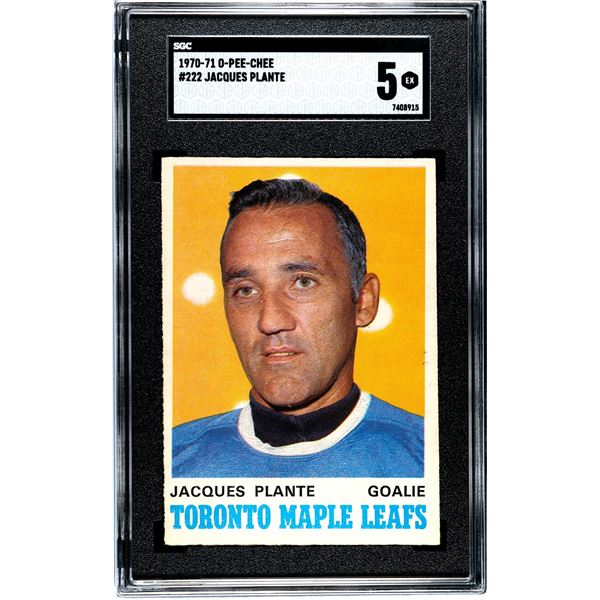 1970-71 O-Pee-Chee #222 Jacques Plante (SGC 5)