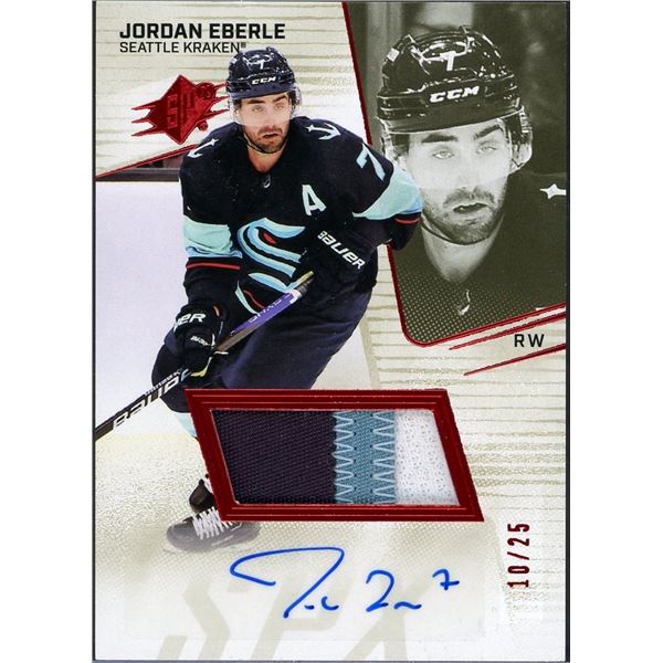 2022 Upper Deck SPX Jordan Eberle 3 color auto patch #10/25!