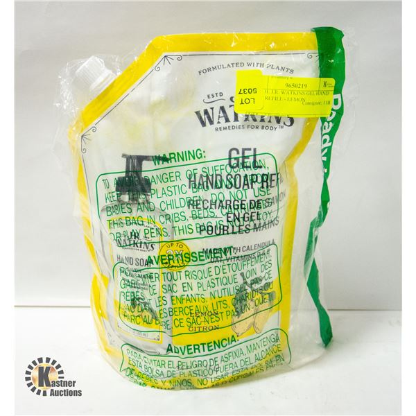 NEW 1L J.R. WATKINS GEL HAND SOAP REFILL - LEMON