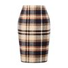 Image 1 : BRAND NEW IDEALSANXUN BROWN/ORG PLAID MIDI SKIRT