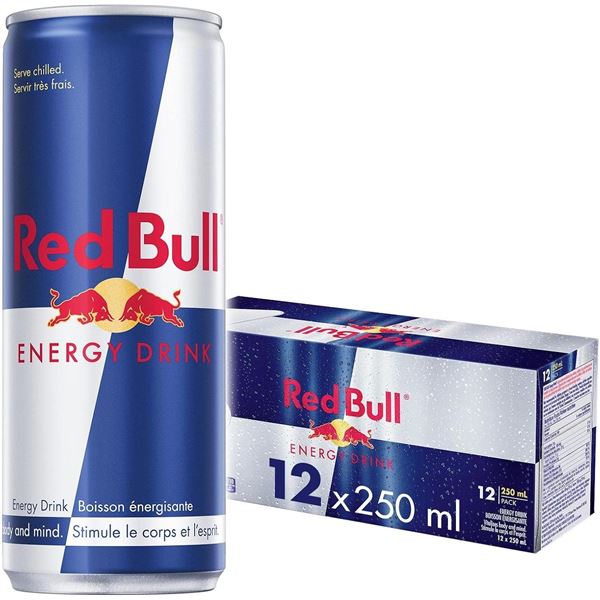 NEW 12 X 250ML CANS OF REDBULL ENERGY DRINKS