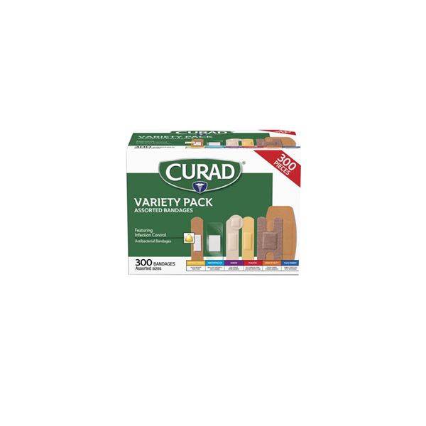 NEW WITH BOX CURAD VARIETY PACK ASSORTED BANDAGES