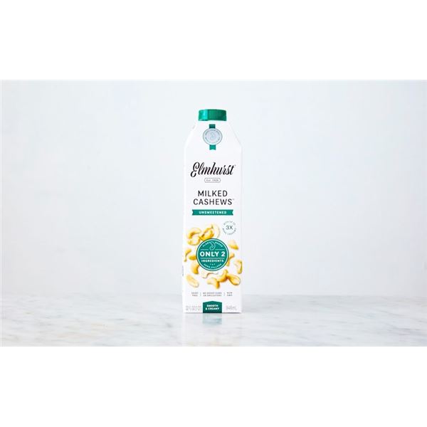 NEW ELMHURST MILKED CASHEWS UNSWEETENED 946ML