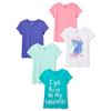 Image 1 : NEW SPOTTED ZEBRA 5 PACK GIRLS GRAPHIC T-SHIRTS