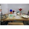 Image 1 : ESTATE:  BOX C/W ASSORTED GLASSES, VASES, BOWLS, PLATES, ETC