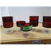 Image 2 : ESTATE/COLLECTABLE:  8 RED (CRANBERRY GLASS STYLE) DISHES