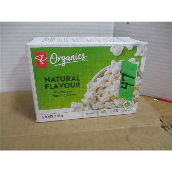 SHELF PULLS (AS IS):  MICROWAVE POPCORN (3 X 80 GRAM BAGS) - BOX