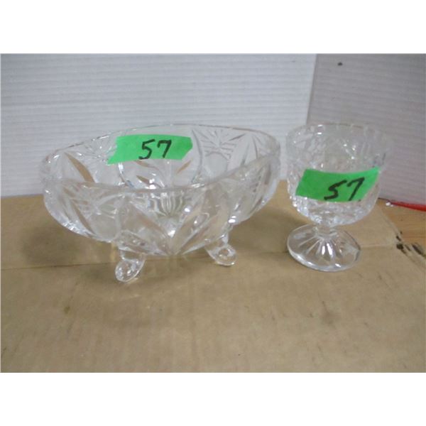 ESTATE/COLLECTABLE:  2 CRYSTAL DISHES