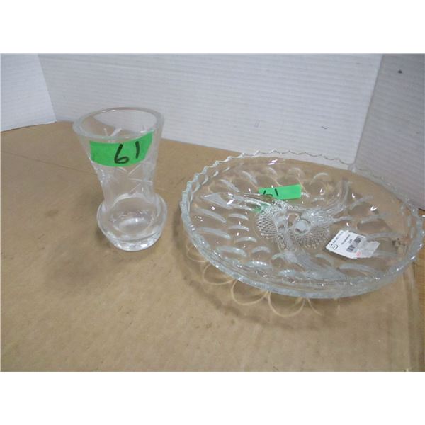 ESTATE:  DIVIDED DISH & SMALL VASE