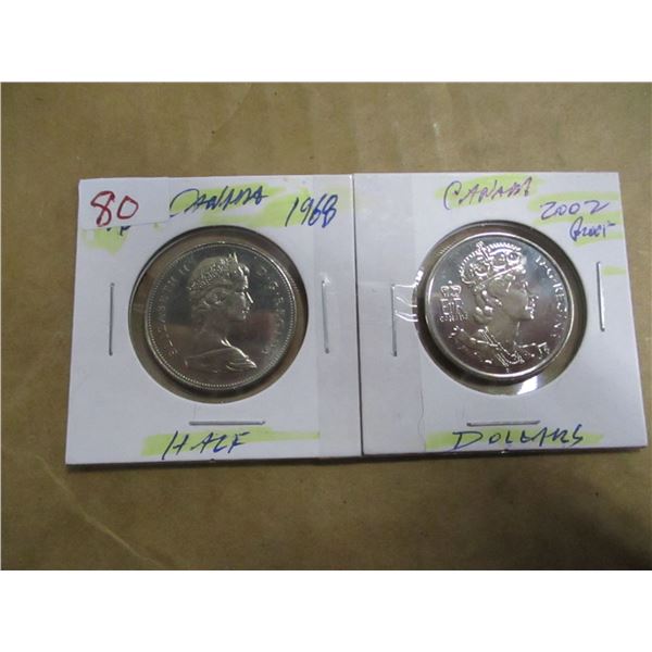1968 - 2002 PROOF CANADA HALF DOLLARS