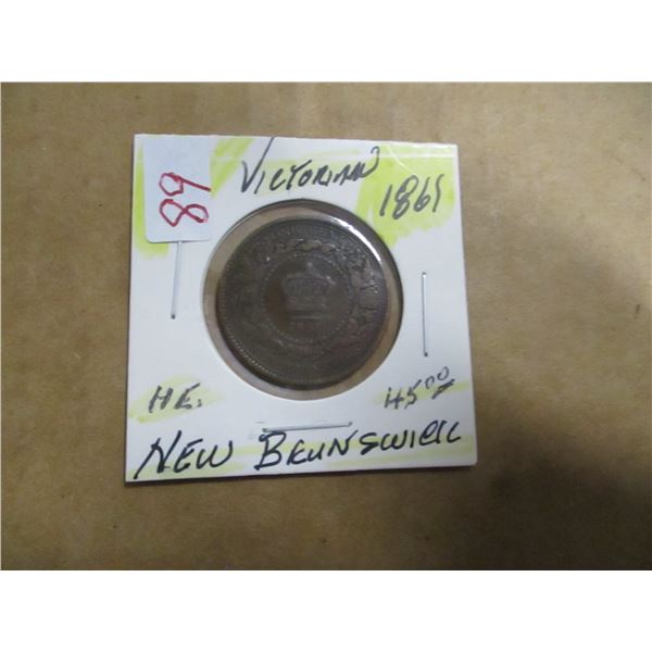 1861 VICTORIAN NEW BRUNSWICK LARGE PENNY