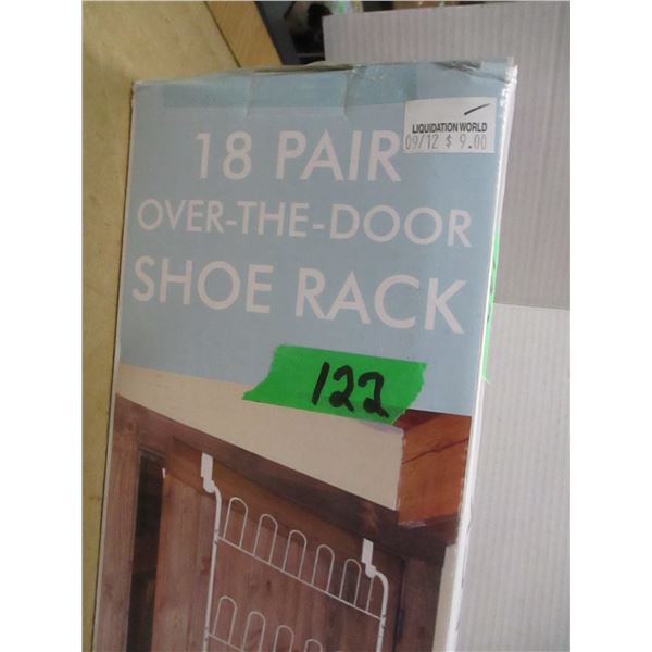 ESTATE/NEW:  18 PAIR OVER THE DOOR SHOE RACK IN ORIGINAL BOX