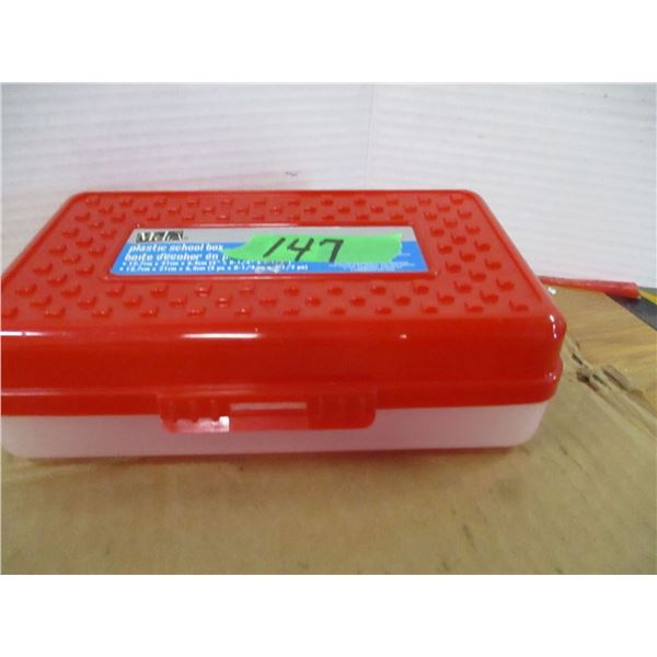 STORE CLOSE OUT/NEW:  PLASTIC SCHOOL BOX