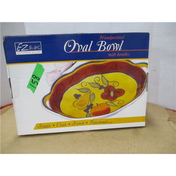 ESTATE/NEW:  OVAL BOWL C/W HANDLES IN ORIGINAL BOX