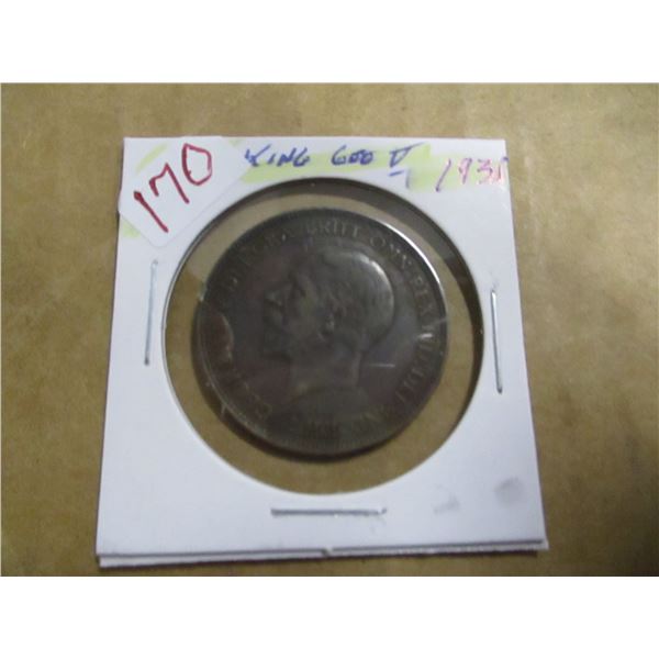 1935 KING GEORGE V LARGE PENNY TOKEN