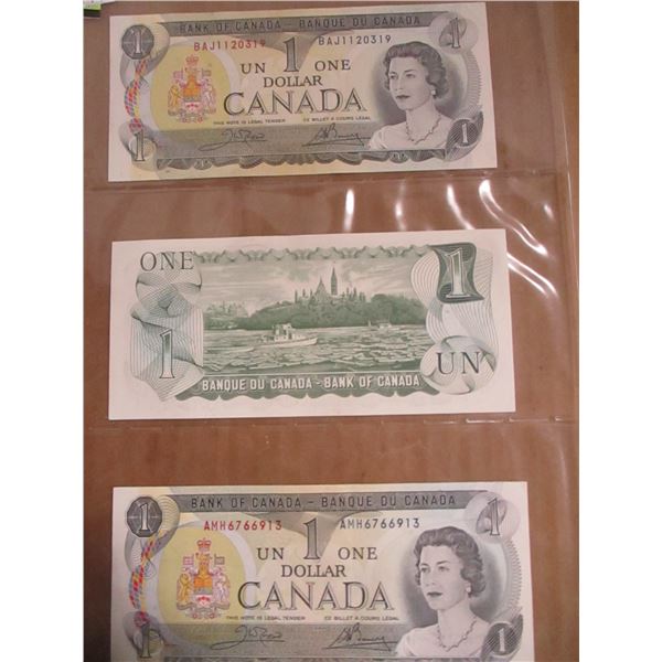 1973 STOCK SHEET LAST OF CANADA $1 BILLS