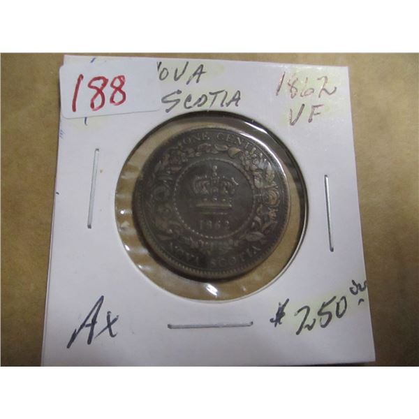 1862VF VICTORIAN NOVA SCOTIA LARGE PENNY