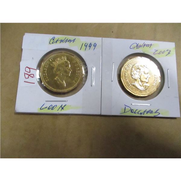 1996 - 2003 UNCIRCULATED CANADA LOON DOLLARS