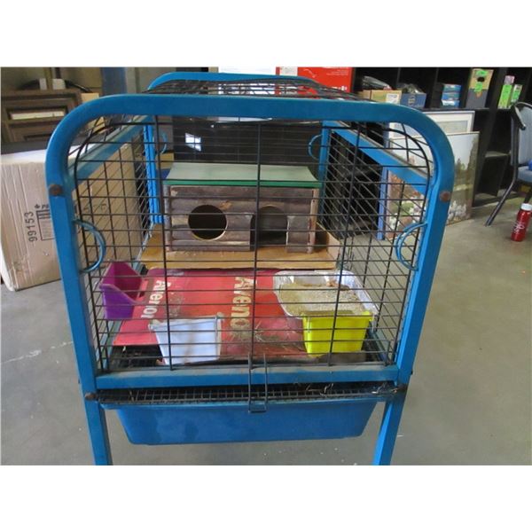 ESTATE:  HAMSTER CAGE ON STAND C/W ACCESSORIES