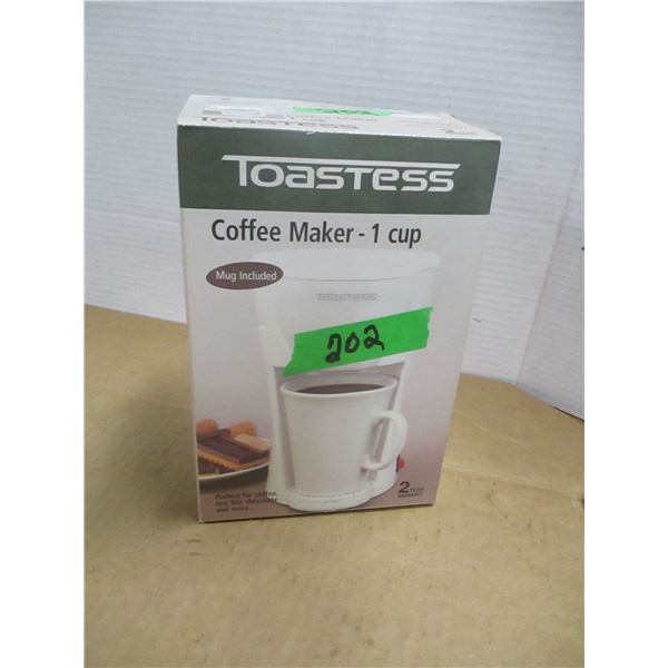 ESTATE:  TOASTESS 1 CUP COFFEE MAKER IN ORIGINAL BOX