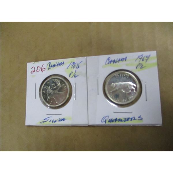 1965 P/L - 1967 P/L CANADA SILVER QUARTERS