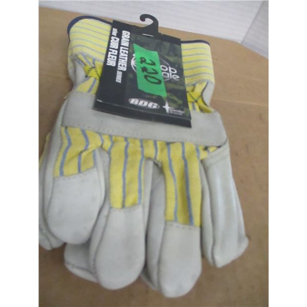 STORE CLOSE-OUT/NEW:  GRAIN SPLIT LEATHER GLOVES - PAIR