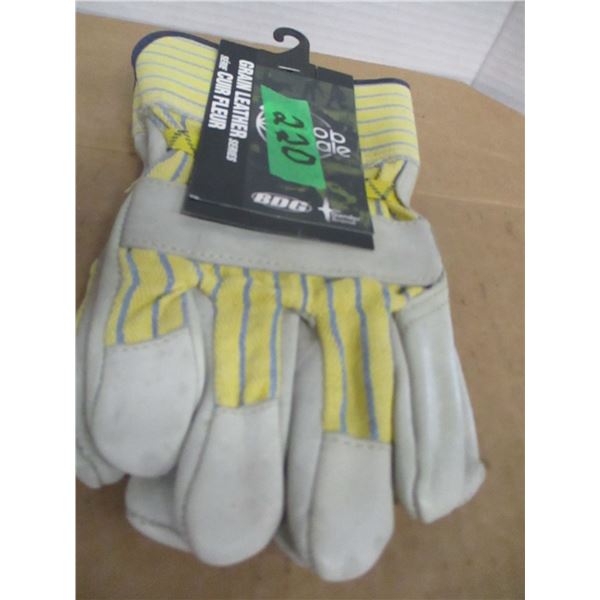 STORE CLOSE-OUT/NEW:  GRAIN SPLIT LEATHER GLOVES - PAIR
