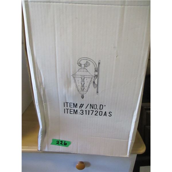 NEW:  HANGING CAST IRON LAMP IN ORIGINAL BOX