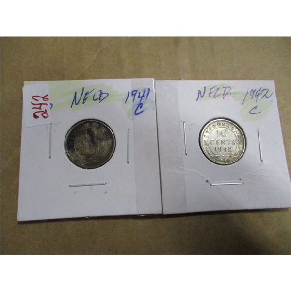 1941C - 1942C NEWFOUNDLAND SILVER DIMES