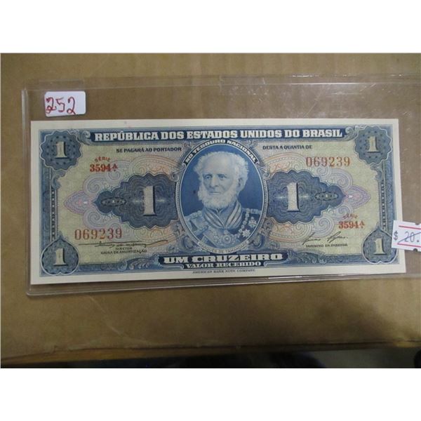 CRISP UNCIRCULATED BRAZIL AMERICAN BANK NOTE DOLLAR