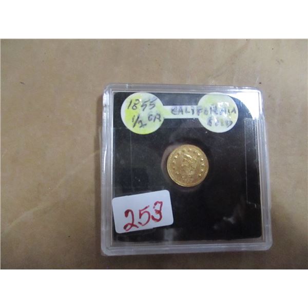 1855 1/2 CR CALIFORNIA GOLD COIN
