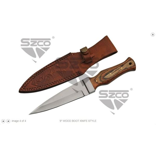 9" WOOD BOOT KNIFE STYLE