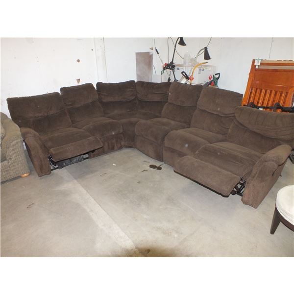 4pc Brown Sectional Sofa