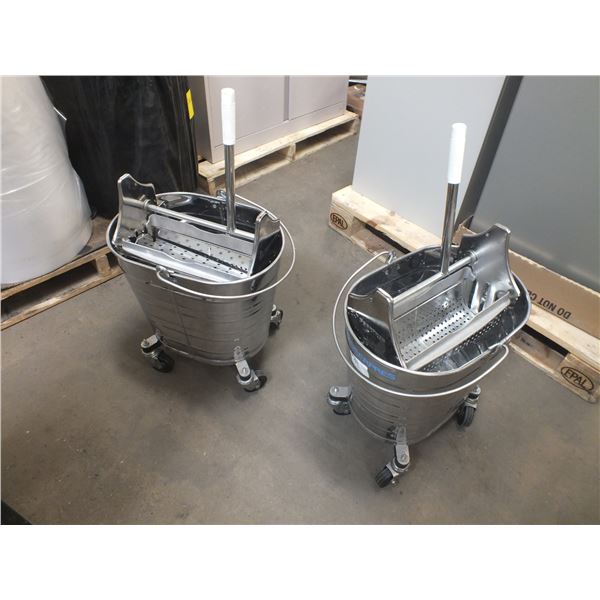 2 Metal Mop Buckets