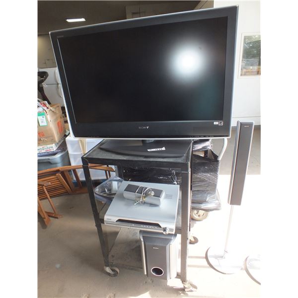 Sony Bravia 40" TV w/ Sony DVD /Cd 5 Disc Changer 6 Speaker Surround Sound