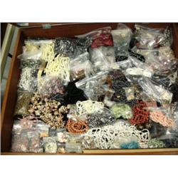 Huge collection of beads: some strung, some loose (245)
