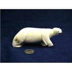 Super quality 6" carved ivory polar bear by Edwards from Gambell (2)