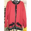 Image 1 : Beautiful wool sweater size XL alpaca with moose design (246)