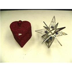 Heart shaped beaded basket and decorative star candle stick (246)