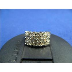 Diamond lady's ring, 10 K yellow gold, round and baguette cuts, approx. 1 carats, clarity VS1-I2, co