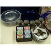 Image 2 : Lot of cobalt blue dinner plates with silver under plates, set of 6 Japanese soup bowls, thermal the