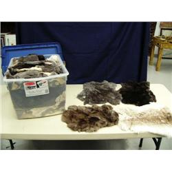 Large lot of tanned rabbit skins (246)