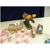 Image 8 : Collection of decorations and 9mm Luger ammo, .22 ammo, collection of cigarette lighters, and moose 