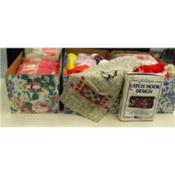 3 boxes of yarn and unfinished Alaskan sweater (241)